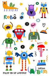 Tattoo Temporária Robôs e Monstros - TattooBem